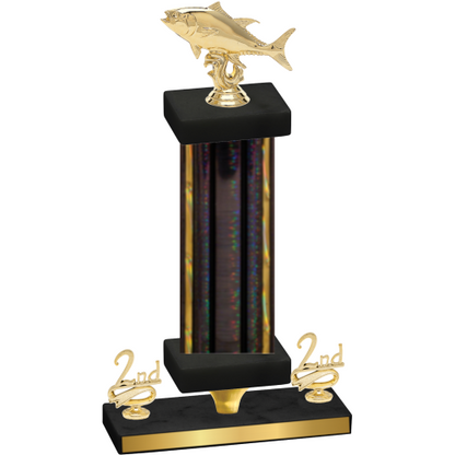 Premium Single Black Glacier Second Place Fishing Trophy