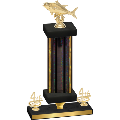 Premium Single Black Glacier Fourth Place Fishing Trophy