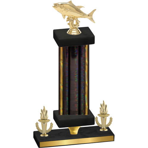 Premium Single Black Glacier Victory Fishing Trophy