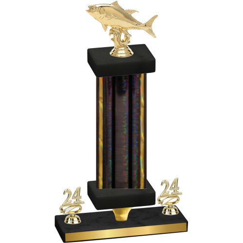 Premium Single Black Glacier Year Fishing Trophy