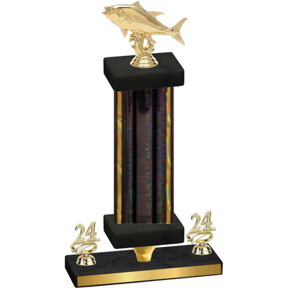 Premium Single Black Glacier Year Fishing Trophy