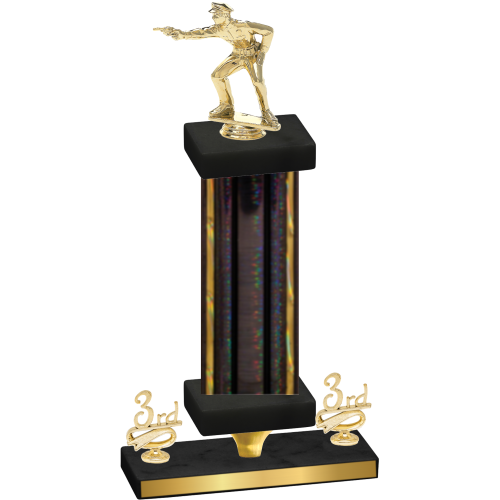 Premium Single Black Glacier Third Place Shooter Trophy