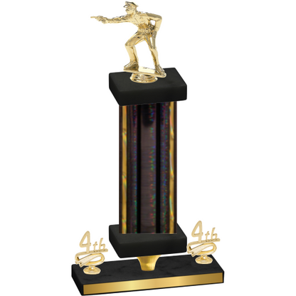 Premium Single Black Glacier Fourth Place Shooter Trophy