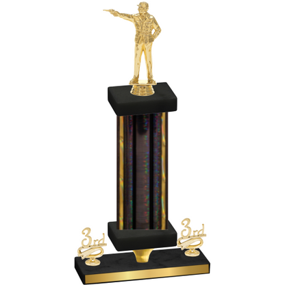 Premium Single Black Glacier Third Place Shooter Trophy