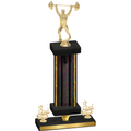 Premium Single Black Glacier Third Place Weights Trophy