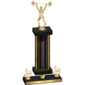 Premium Single Black Glacier Fourth Place Weights Trophy