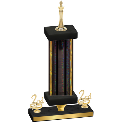 Premium Single Black Glacier Second Place Chess Trophy