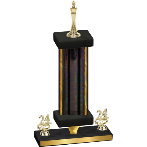 Premium Single Black Glacier Year Chess Trophy