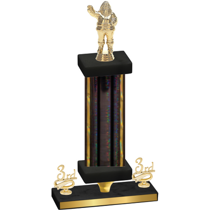 Premium Single Black Glacier Third Place Holiday Trophy