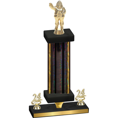 Premium Single Black Glacier Year Holiday Trophy