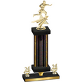 Premium Single Black Glacier Year Flag Football Trophy