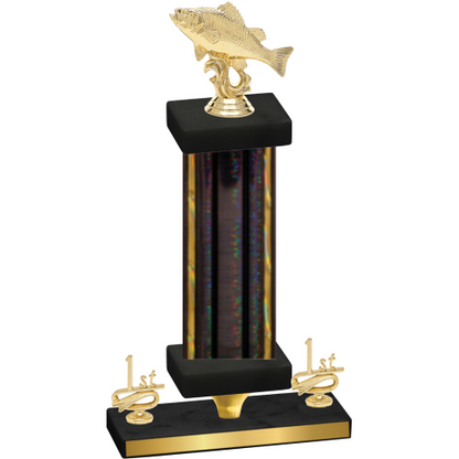 Premium Single Black Glacier First Place Fishing Trophy