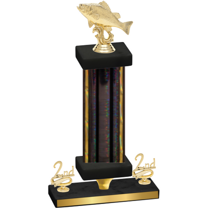 Premium Single Black Glacier Second Place Fishing Trophy