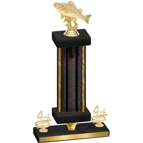 Premium Single Black Glacier Fourth Place Fishing Trophy