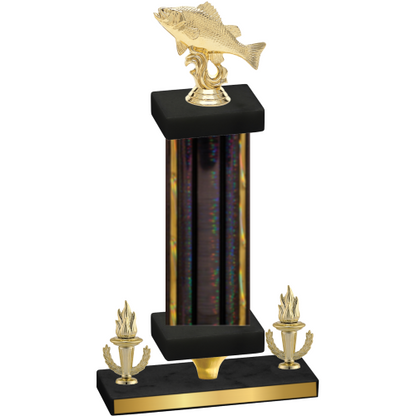 Premium Single Black Glacier Victory Fishing Trophy