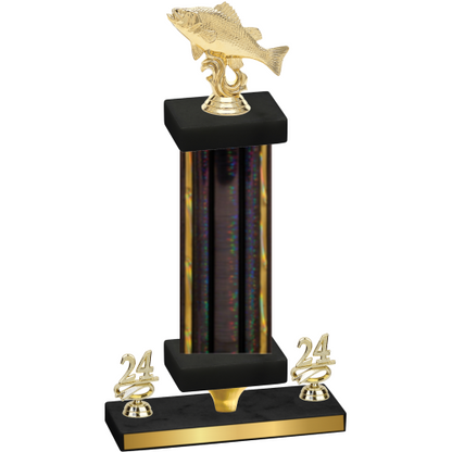 Premium Single Black Glacier Year Fishing Trophy