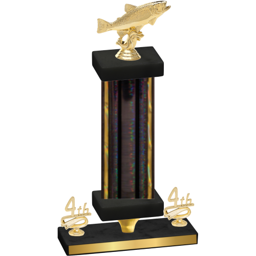 Premium Single Black Glacier Fourth Place Fishing Trophy
