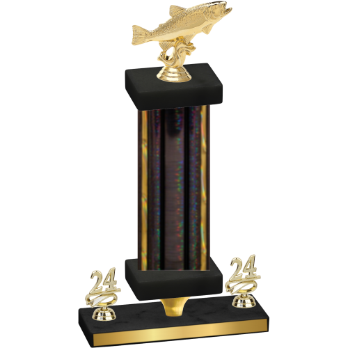 Premium Single Black Glacier Year Fishing Trophy