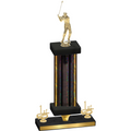 Premium Single Black Glacier First Place Golf Trophy