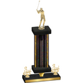 Premium Single Black Glacier Third Place Golf Trophy