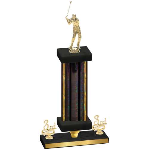 Premium Single Black Glacier Third Place Golf Trophy