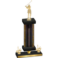 Premium Single Black Glacier First Place Golf Trophy