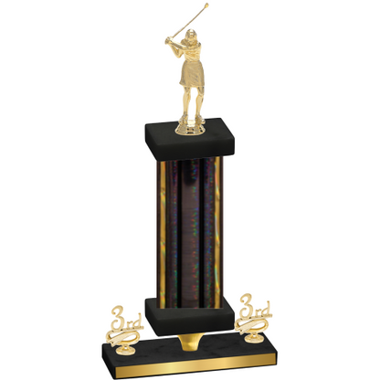 Premium Single Black Glacier Third Place Golf Trophy