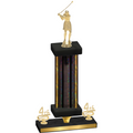 Premium Single Black Glacier Fourth Place Golf Trophy