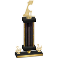 Premium Single Black Glacier Second Place Golf Trophy