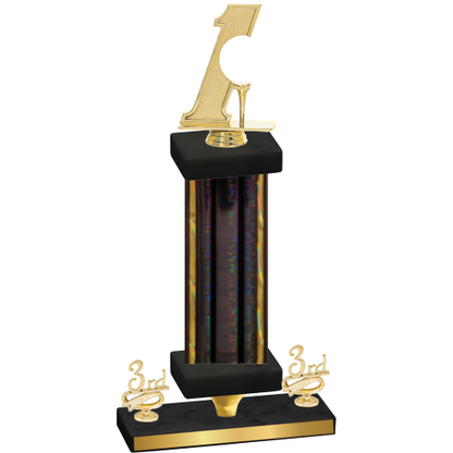 Premium Single Black Glacier Third Place Golf Trophy