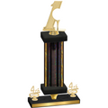 Premium Single Black Glacier Fourth Place Golf Trophy