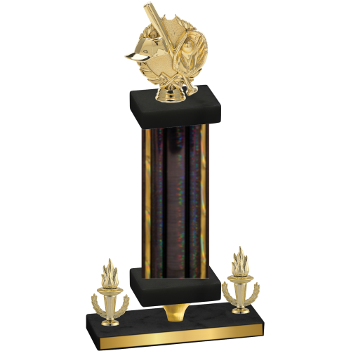 Premium Single Black Glacier Victory Baseball Trophy