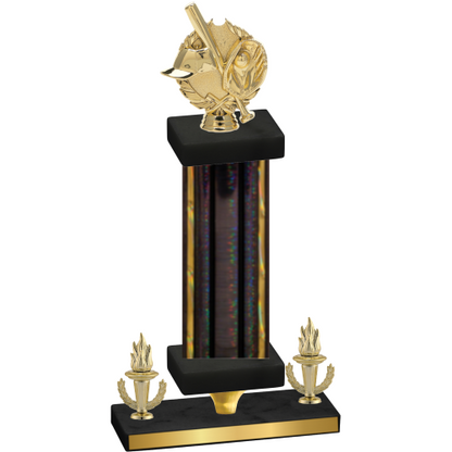 Premium Single Black Glacier Victory Baseball Trophy