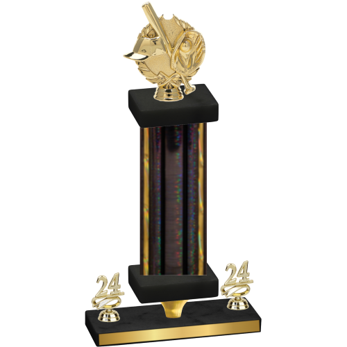 Premium Single Black Glacier Year Baseball Trophy