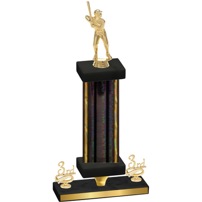 Premium Single Black Glacier Third Place Baseball Trophy