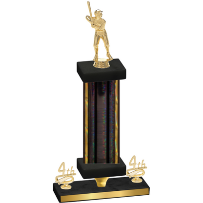 Premium Single Black Glacier Fourth Place Baseball Trophy