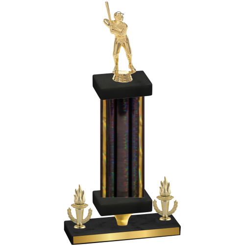 Premium Single Black Glacier Victory Baseball Trophy