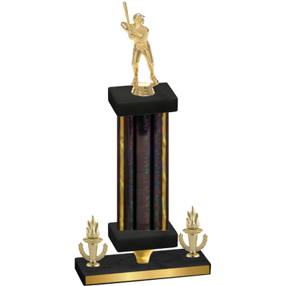 Premium Single Black Glacier Victory Baseball Trophy