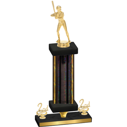 Premium Single Black Glacier Second Place Softball Trophy
