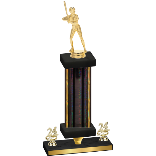 Premium Single Black Glacier Year Softball Trophy
