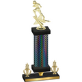 Premium Single Black Carbon Fiber Victory Football Trophy