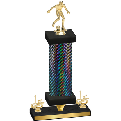 Premium Single Black Carbon Fiber First Place Soccer Trophy