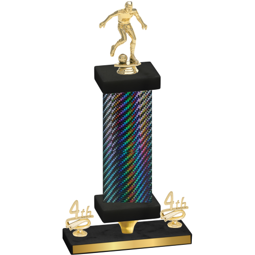 Premium Single Black Carbon Fiber Fourth Place Soccer Trophy