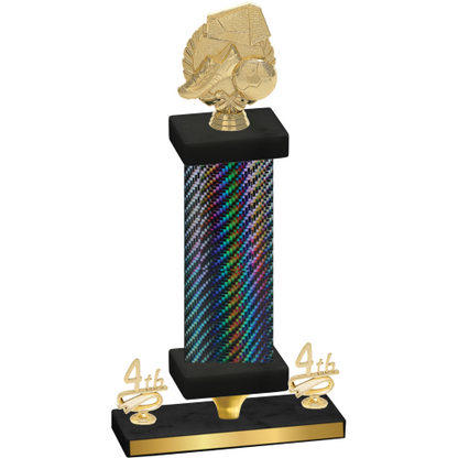 Premium Single Black Carbon Fiber Fourth Place Soccer Trophy