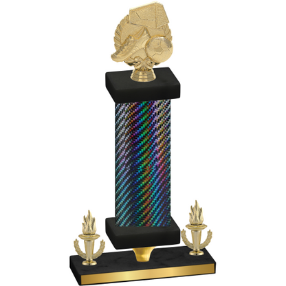 Premium Single Black Carbon Fiber Victory Soccer Trophy