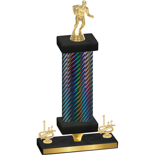 Premium Single Black Carbon Fiber First Place Rugby Trophy