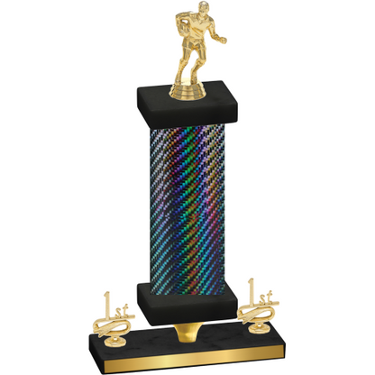 Premium Single Black Carbon Fiber First Place Rugby Trophy