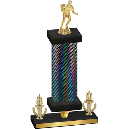 Premium Single Black Carbon Fiber Victory Rugby Trophy
