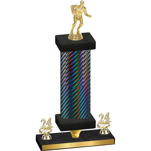 Premium Single Black Carbon Fiber Year Rugby Trophy