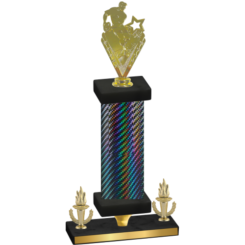 Premium Single Black Carbon Fiber Victory Rugby Trophy